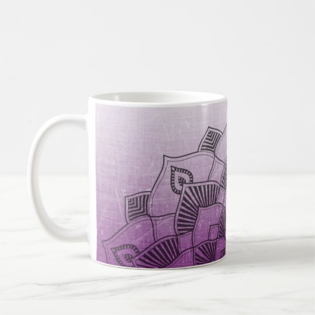 Mug Mandala Abstrait Zen Violet (Gauche)