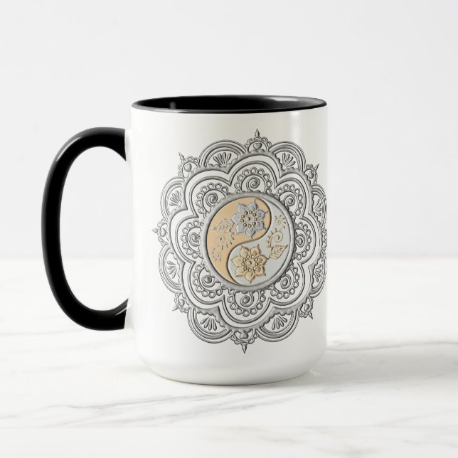 Mug Mandala argent et or (Gauche)