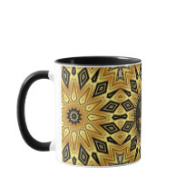Mandala Art déco orange noir jaune