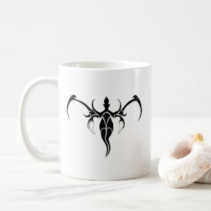 Mug Mandala d'éléphant tribal orné noir et blanc