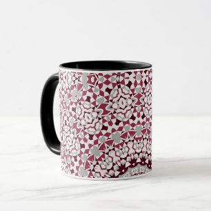 Mug Mandala est gris bordeaux
