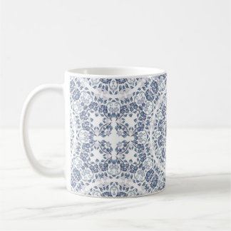Mug Mandala florale bleu poussiéreux