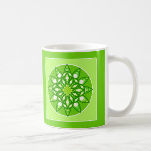 Mug Mandala Motif dans les tons verts de chaux