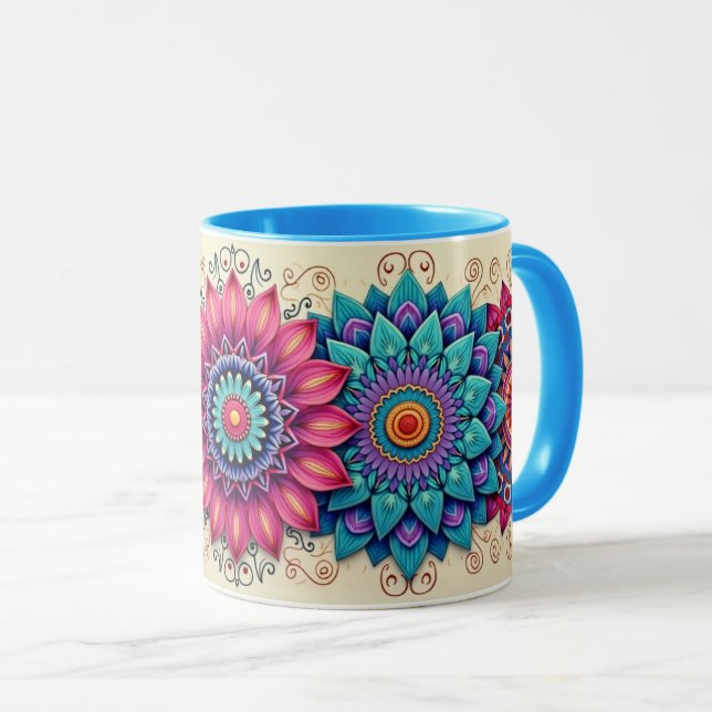 Mug Mandala multicolore (Devant droit)