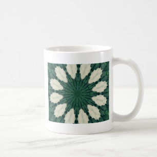 Mug Mandala tropical vert et feuille argentée de Sacra