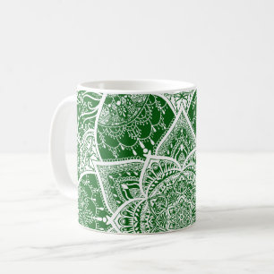 Mug Mandala vert et blanc - Loergann à Moringa