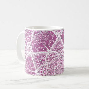 Mug Mandala violet et blanc - Loergany en trèfle