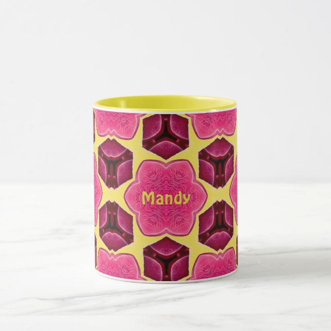 Mug MANDY ~ Motif de champignon rose ~ Personnalisé ~ (Centre)