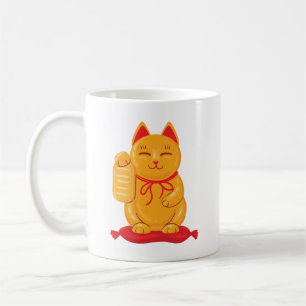 Mug Maneki Neko Chat d'or japonais, Symbole de richess