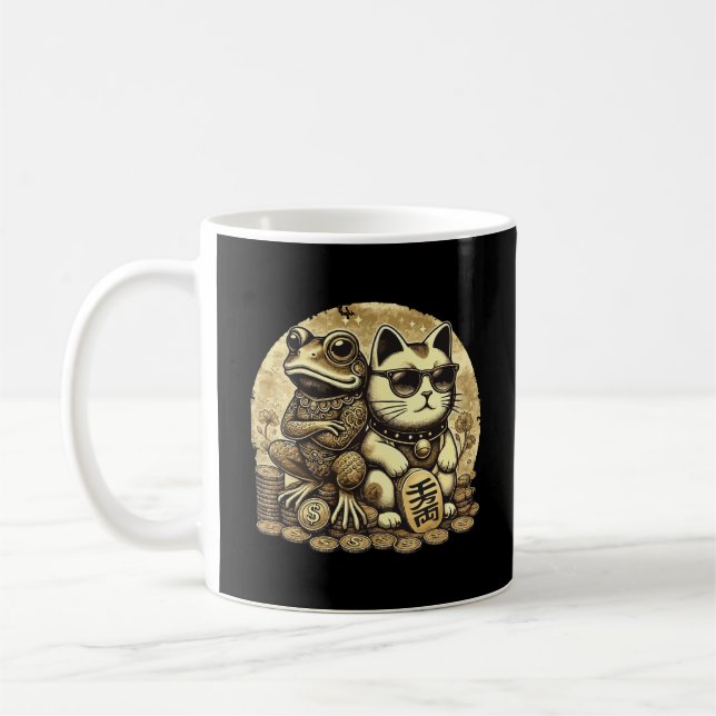 Mug Maneki Neko et Jin Chan - La chance et la prospéri (Gauche)