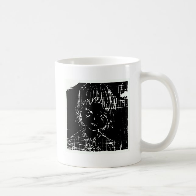 Mug manga d'anime projet quotidien noir (Droite)