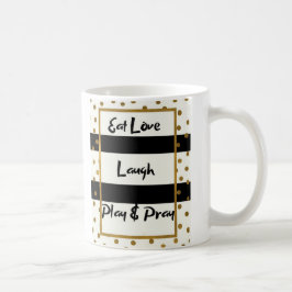 Mug Mange amour rire prier jouer noir points d'or tass