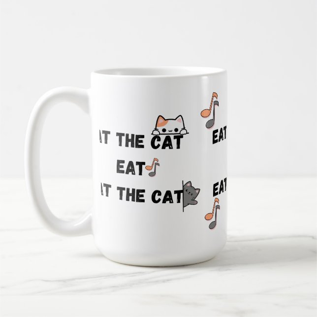 Mug Mange le chat drôle (Gauche)
