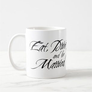 Mug MANGER BOIRE et être MARIÉ photo cadeau de mariée 