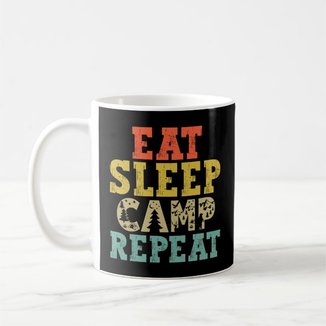 Mug Manger Camp de sommeil Répéter Camping Amoureux (Gauche)