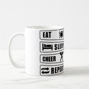 Mug Manger Dormir Acclamer Répéter Cheerleading Cheerl