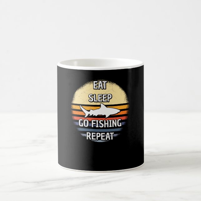 Mug Manger Dormir Aller à la Pêche Répéter (Centre)