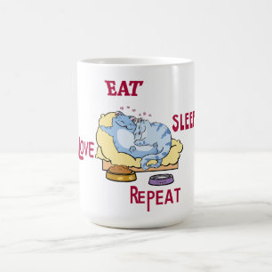 Mug Manger Dormir Amour Répéter les chats