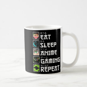 Mug Manger Dormir Anime Jeux Répéter Joueur Hommes Ado