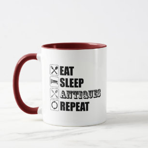 Mug Manger. Dormir. Antiquités. Recommencer