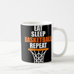 Mug Manger. Dormir. Ballon de basket. Recommencer. T p