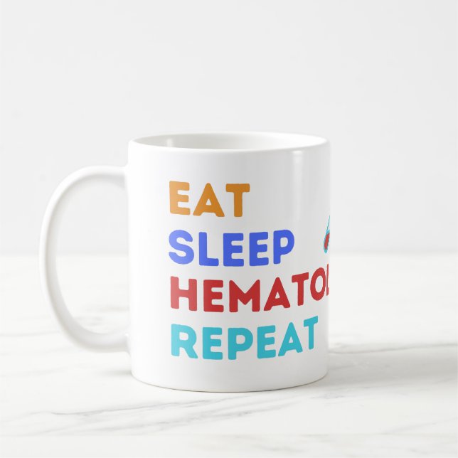 Mug MANGER DORMIR HÉMATOLOGIE RÉPÉTER - #lablife (Gauche)