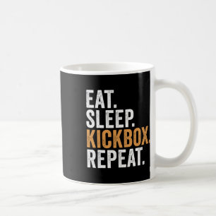 Mug Manger Dormir Kickbox Répéter Drôle Kickboxing 