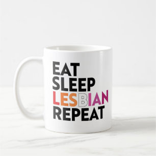 Mug Manger Dormir Lesbienne Répéter