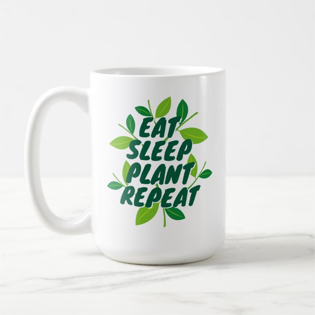 Mug Manger Plante de sommeil Répéter le cadeau de la t (Gauche)