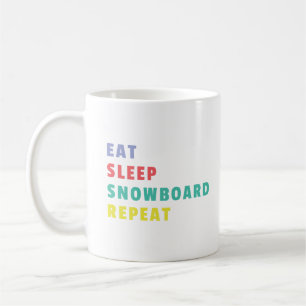 Mug Manger Sleep Snowboard Répéter Colorful Bold
