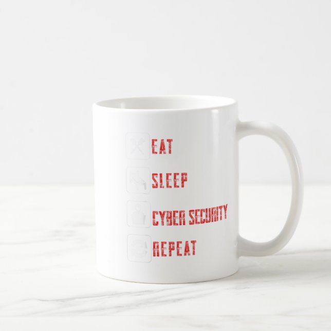 Mug Manger Sommeil Cyber Sécurité Répéter Éthique Hack (Droite)