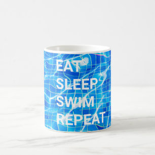Mug Manger Sommeil nage Répéter piscine aquatique aqua