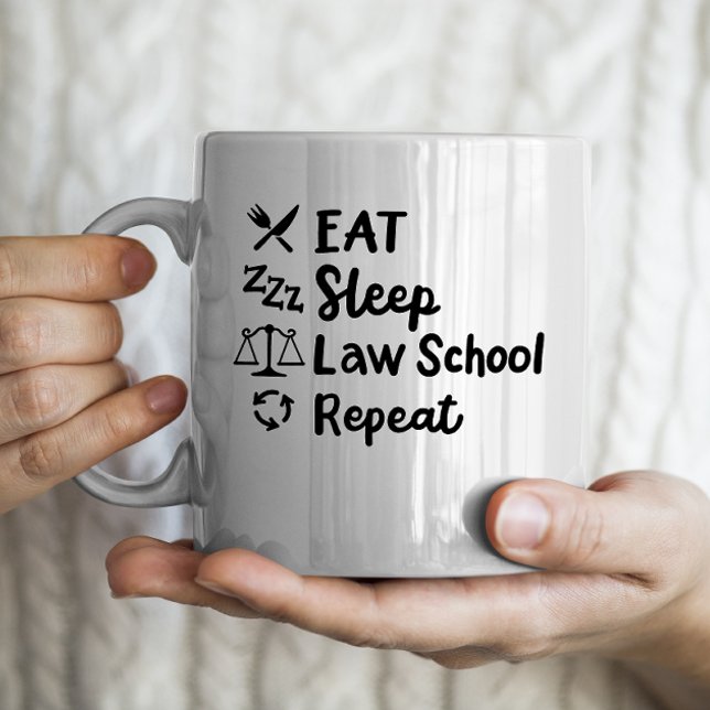 Mug Mangez, dormez, école de droit, répéter (Créateur téléchargé)