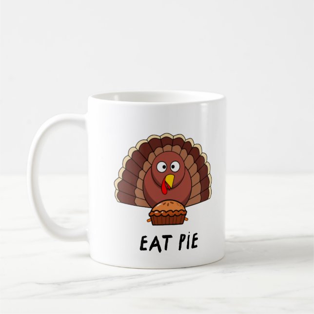 Mug Mangez Du Tarte Avec La Turquie De Thankgiving (Gauche)