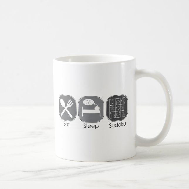 Mug Mangez la copie de Sudoku de sommeil (Droite)