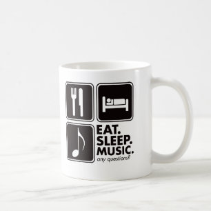 Mug Mangez la musique de sommeil - noir