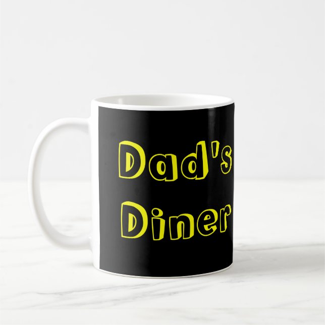 Mug Mangez le rétro art d'enseigne au néon, Dad'sDiner (Gauche)