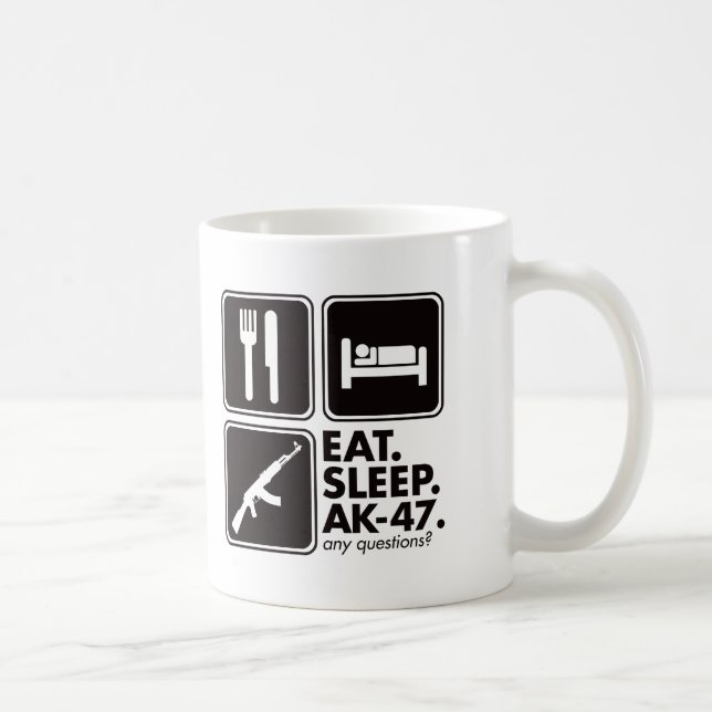 Mug Mangez le sommeil AK-47 - noir (Droite)