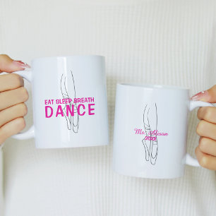 Mug Mangez le sommeil Danse du souffle rose et blanc