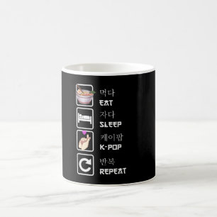 Mug Mangez le sommeil K-Pop Répétez la musique Kpop 