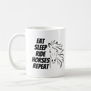 Mug Mangez les chevaux de la course du sommeil Répéter