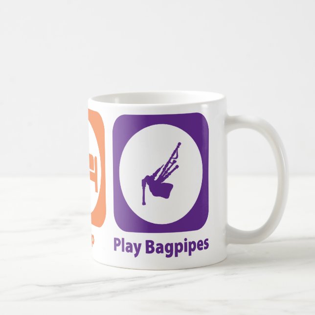 Mug Mangez les cornemuses de jeu de sommeil (Droite)