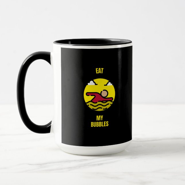 Mug Mangez mes bulles drôle nager nager nageur (Gauche)