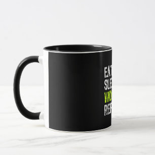 Mug Mangez Sleep Exercice Répétez Funny Travaillez d
