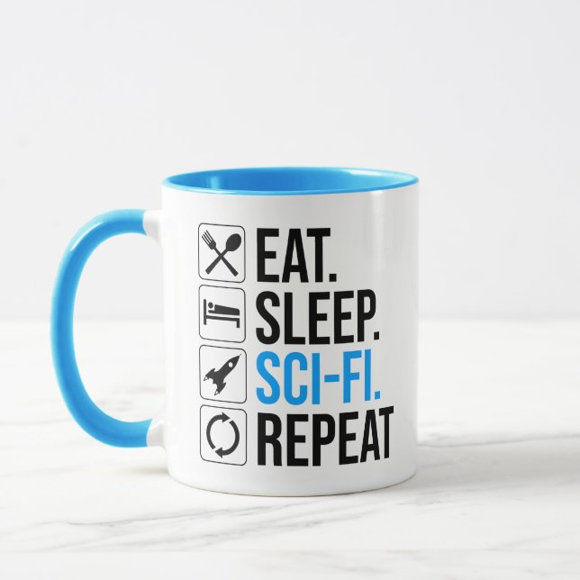 Mug Mangez Sleep Sci-Fi Répéter (Gauche)