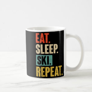 Mug Mangez Sleep Ski Repeat - Funny Retro Ski Vintage