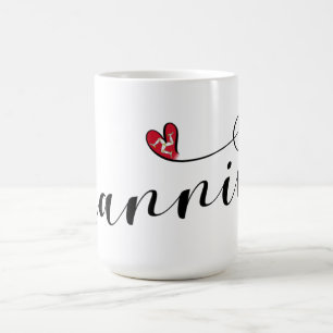 Mug Mannin, Isle of Man Drapeau Heart, Manx
