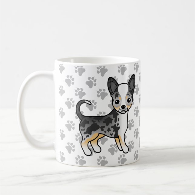 Mug Manteau bleu Merle Smooth Chihuahua Cute Dog & Pap (Gauche)