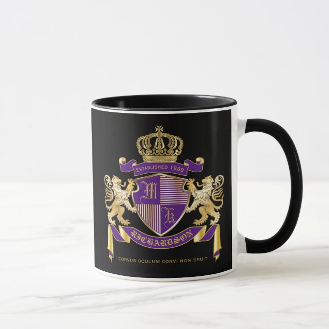 Mug Manteau de bouclier d'or de lion d'emblème de (Droite)