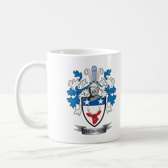 Mug Manteau de crête de famille de Thompson des bras (Gauche)